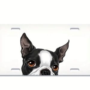 Frenchie French Bulldog  Boston Terrier Front License Plate Wall Art Decor